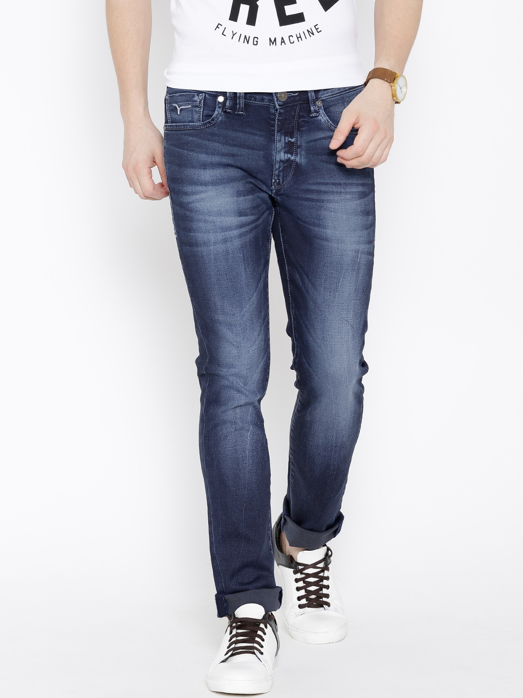 Buy Flying Machine Navy Jackson Skinny Fit Stretchable Jeans - Jeans ...