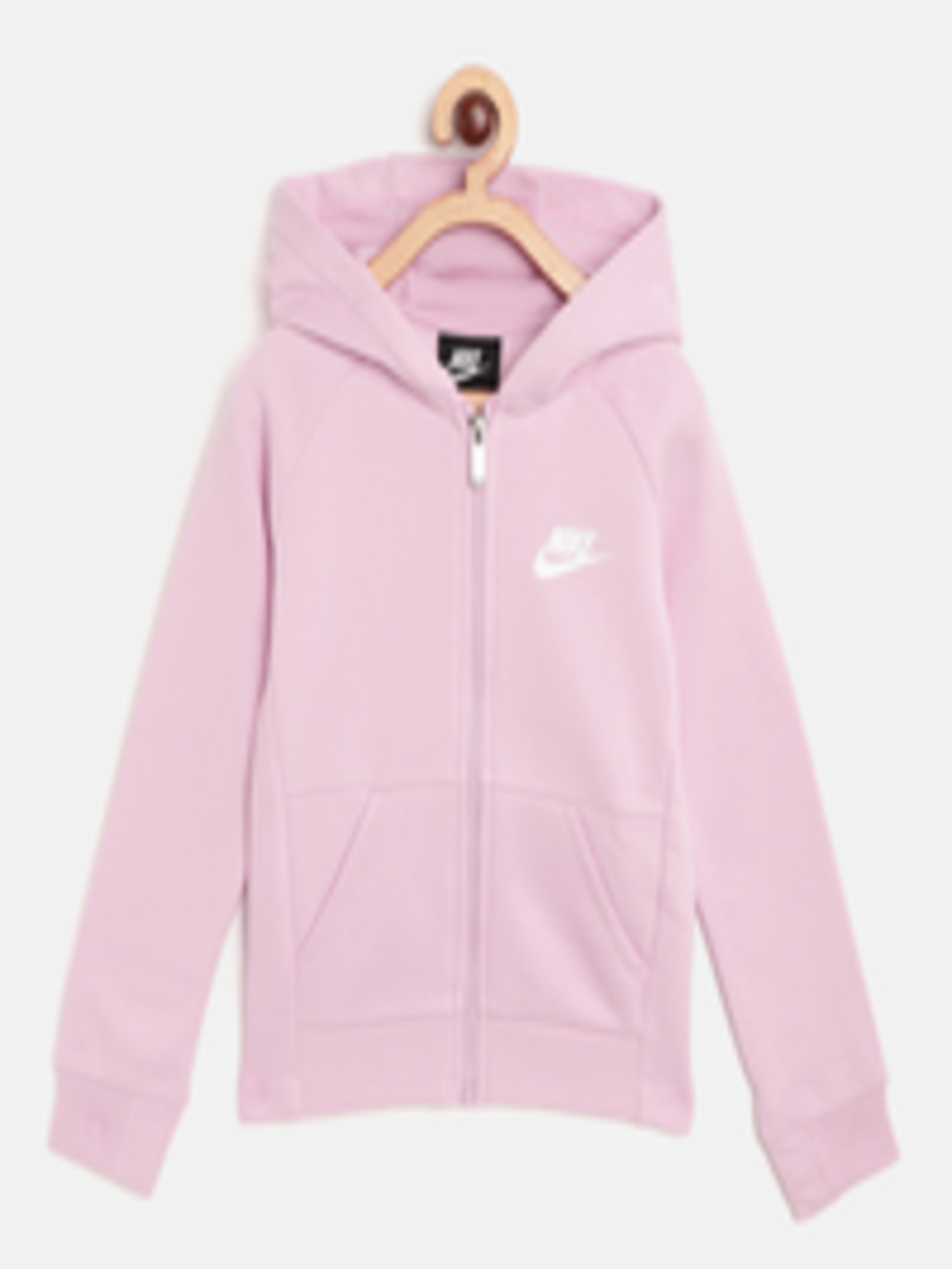 Buy Nike Girls Pink Solid Hooded Sweatshirt - Sweatshirts for Girls ...