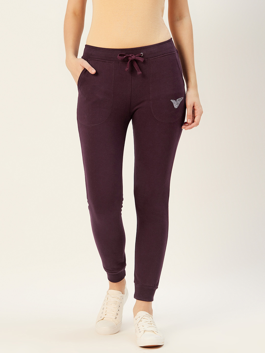Buy Sera Women Purple Solid Joggers Track Pants for Women 12718776 Myntra