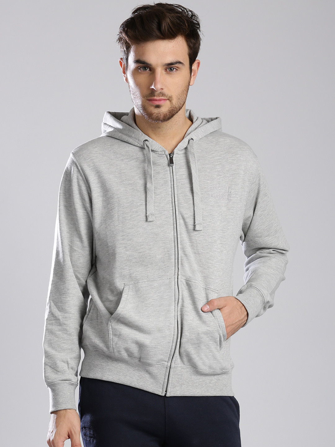 Buy Russell Athletic Grey Melange Hooded Sweatshirt Sweatshirts for