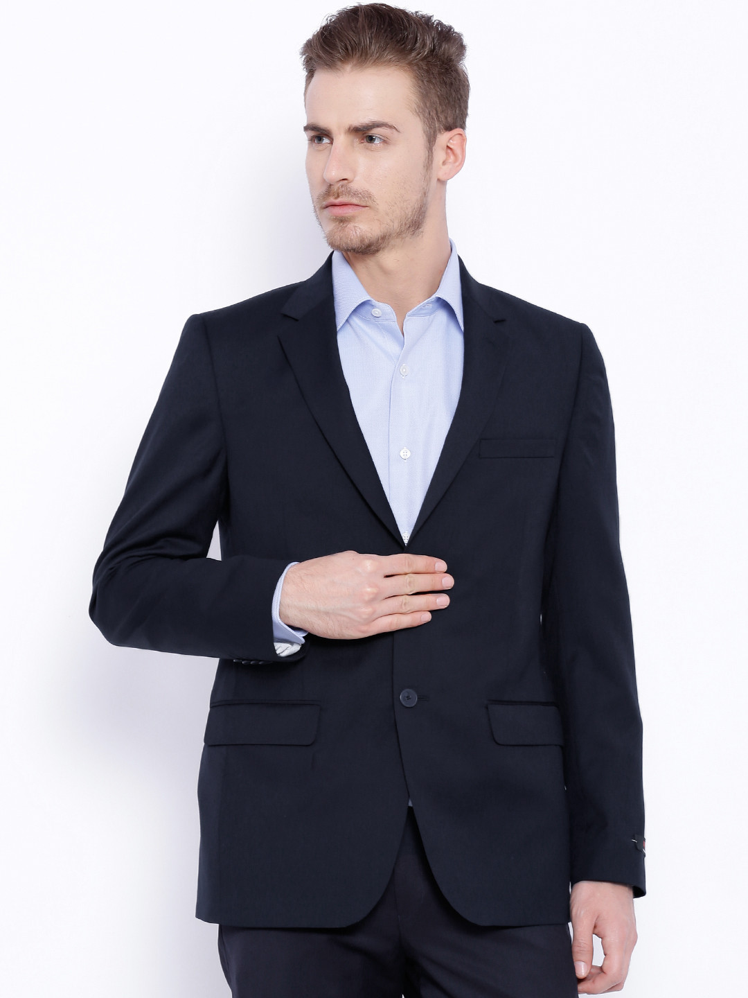 Buy Raymond Navy Woollen Tailored Contemporary Fit Single Breasted