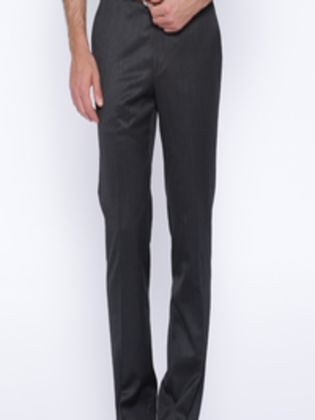 Buy Raymond Charcoal Grey Contemporary Fit Formal Trousers - Trousers ...