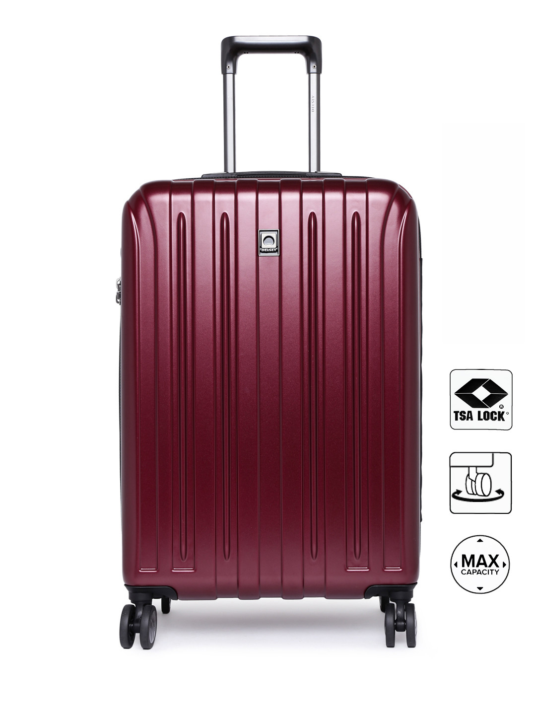 Buy DELSEY Unisex Maroon Vavin Large Trolley Suitcase Trolley Bag for