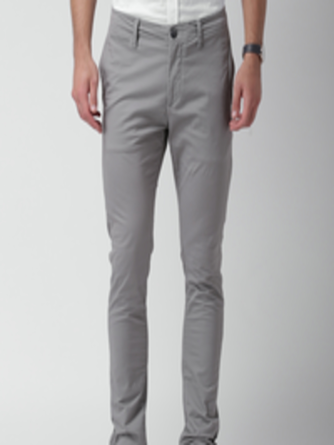 Buy Mast & Harbour Grey Tapered Differential Length Casual Trousers ...