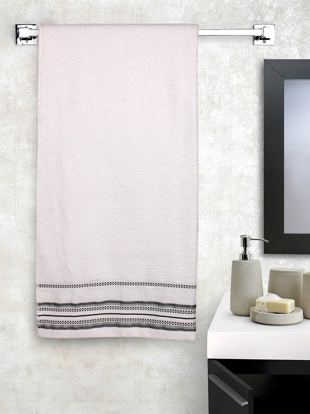 Buy Raymond Home Unisex White Solid 380 GSM Bath Towel Bath Towels