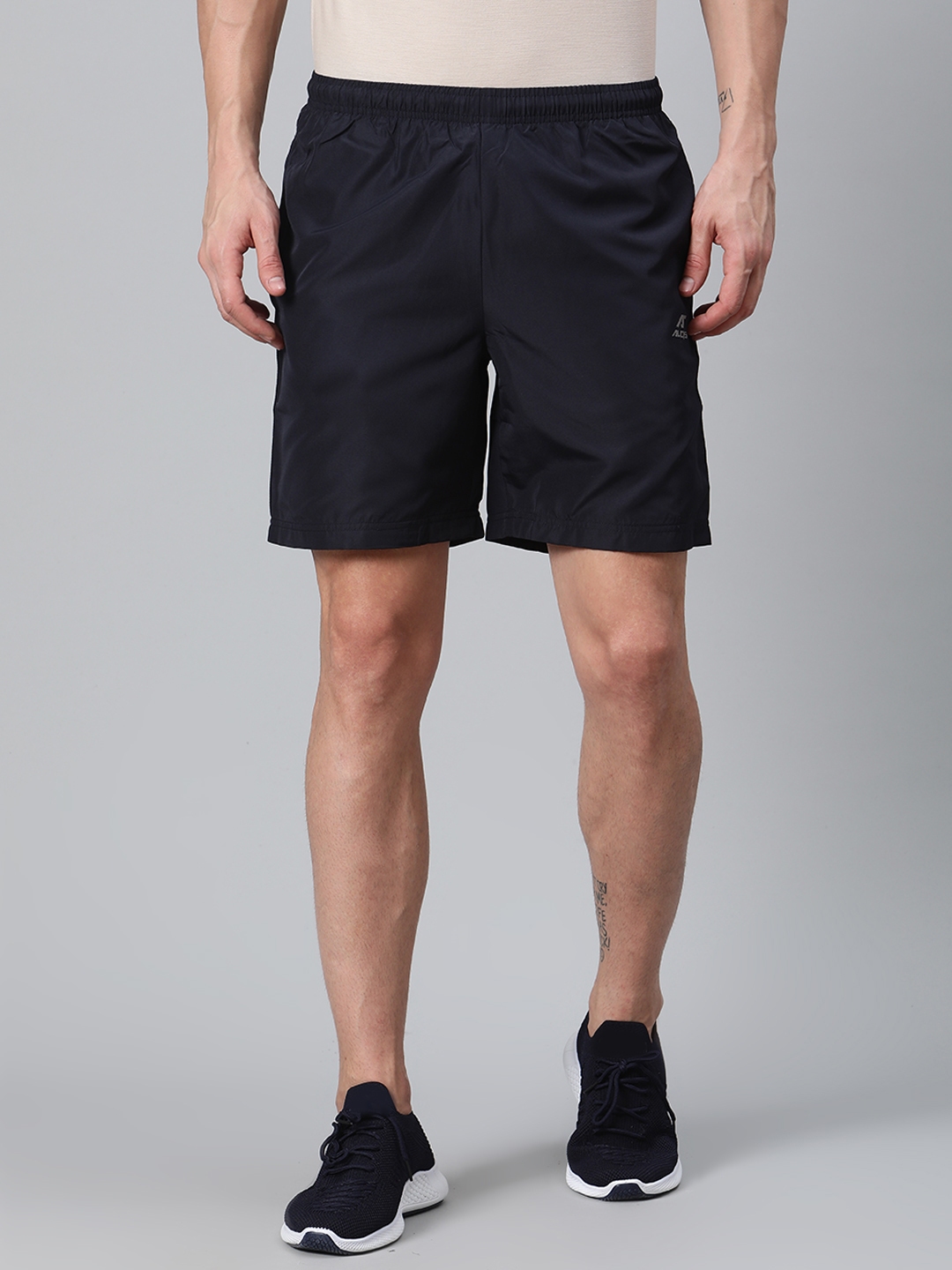 Buy Alcis Men Navy Blue Solid Regular Fit Sports Shorts - Shorts for ...