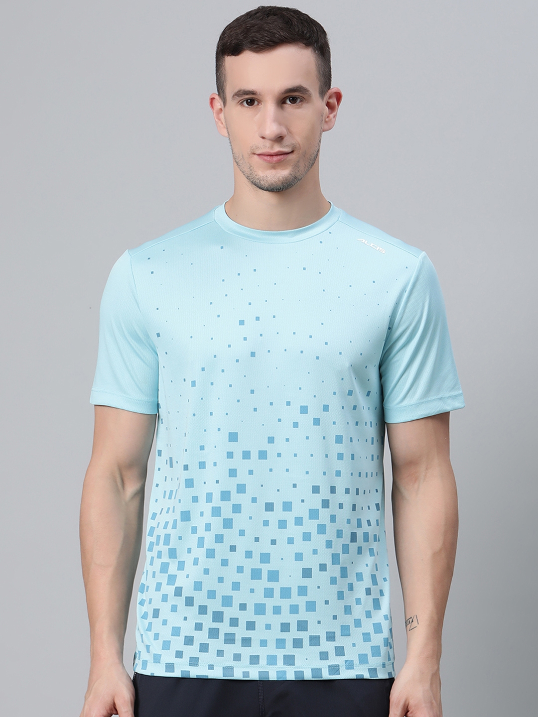Buy Alcis Men Blue Printed Round Neck Badminton T Shirt - Tshirts for ...