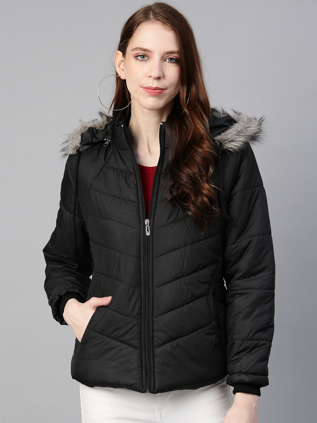 Buy Foreign Culture By Fort Collins Women Black Solid Lightweight Parka