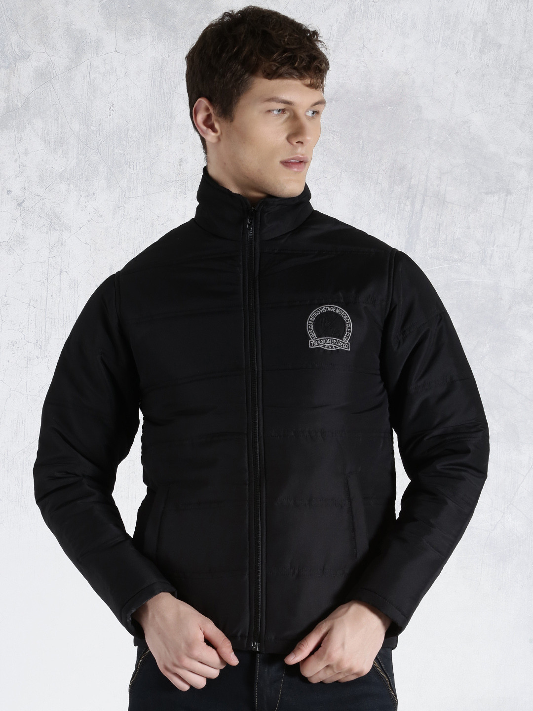Buy Roadster Black Puffer Jacket - Jackets for Men 1274607 | Myntra