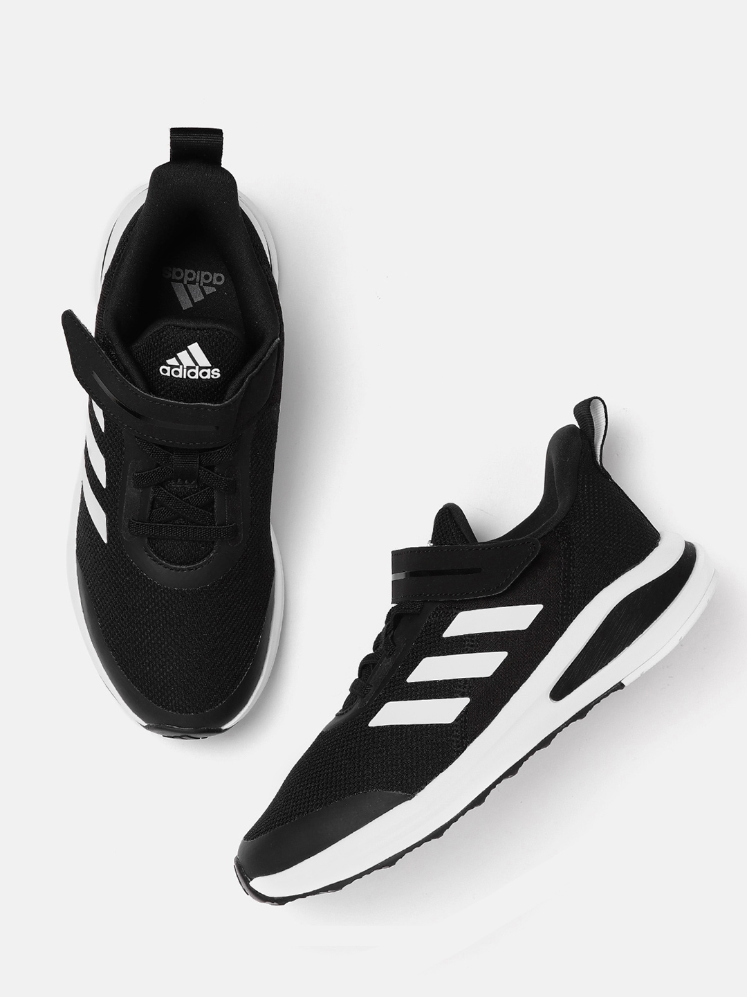 Buy ADIDAS Kids Black & White Woven Design FortaRun EL Running Shoes ...