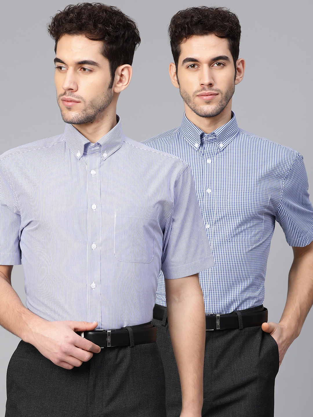 Buy Marks & Spencer Men Pack Of 2 Regular Fit Easy Care Formal Shirts ...