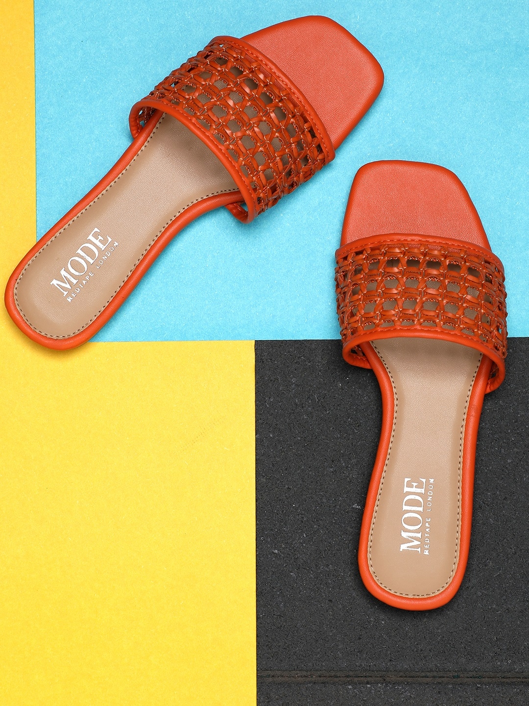 red tape flat sole shoes