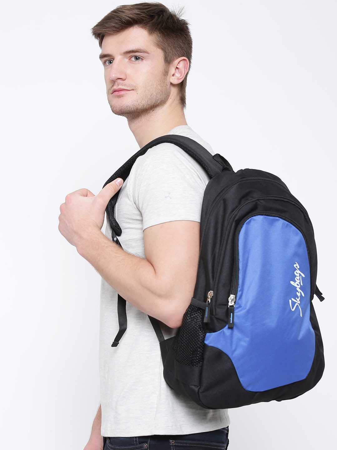 Buy Skybags Unisex Blue & Black Groove 2 Backpack Backpacks for