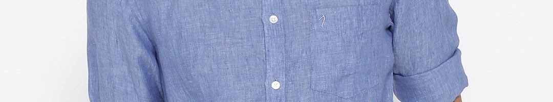 Buy Indian Terrain Blue Linen Slim Fit Casual Shirt - Shirts for Men ...
