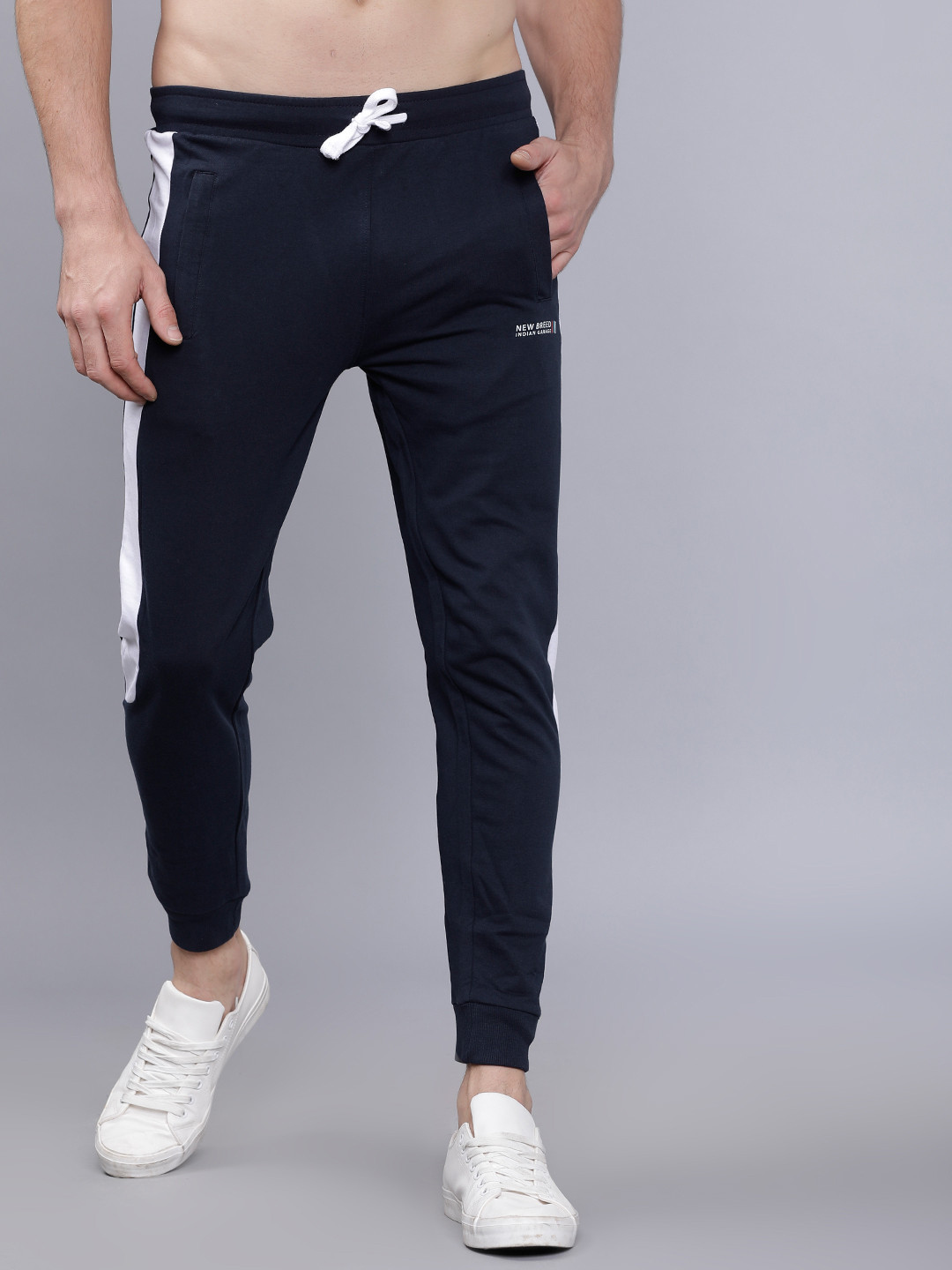 Buy The Indian Garage Co Men Navy Blue Solid Slim Fit Joggers Track