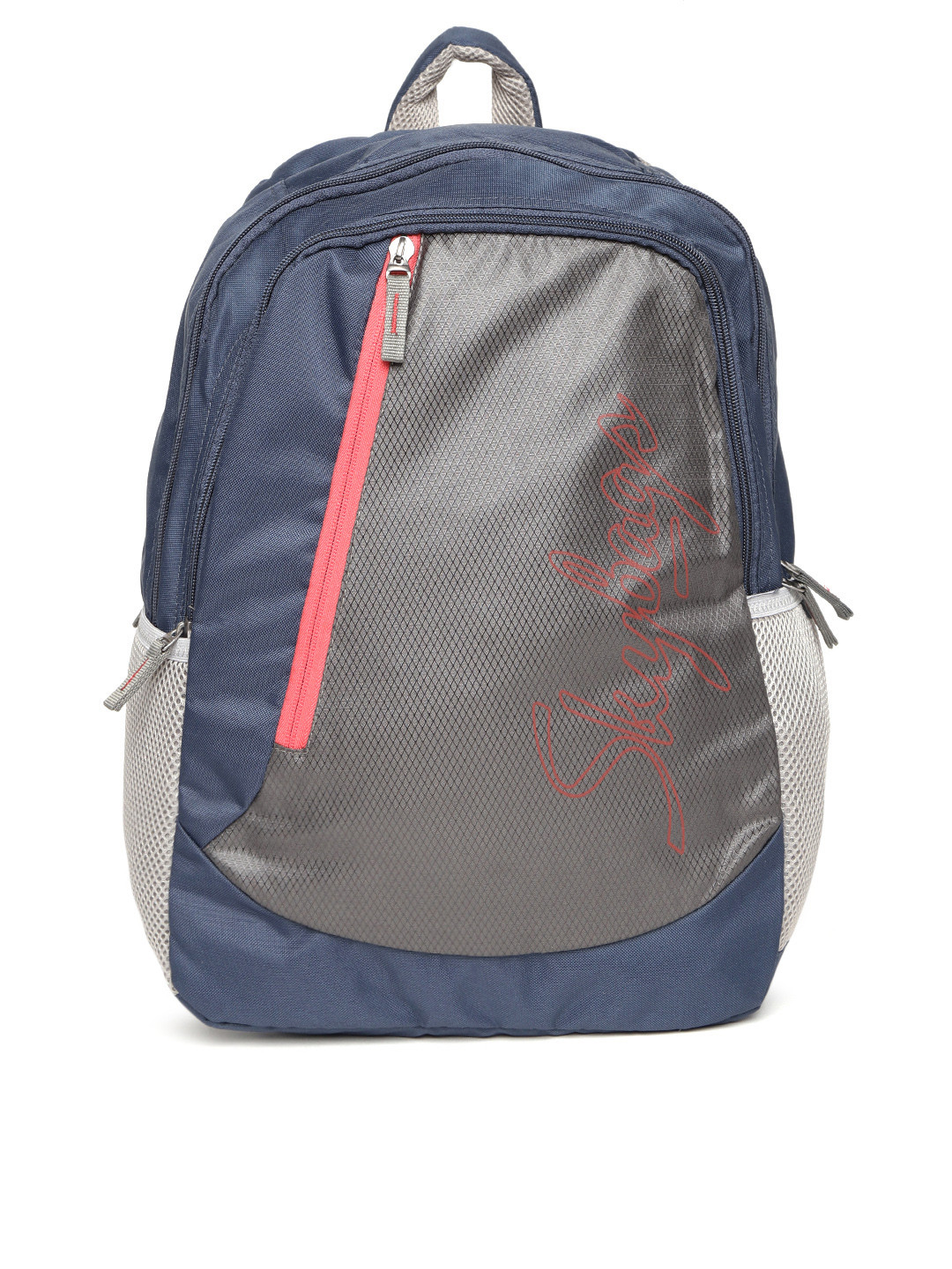 Buy Skybags Unisex Navy & Grey Colourblocked Backpack Backpacks for