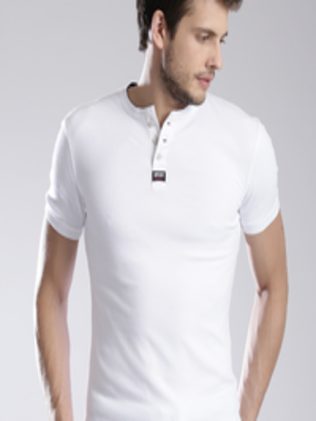Buy Superdry White Henley Pure Cotton T Shirt - Tshirts for Men 1279480 ...