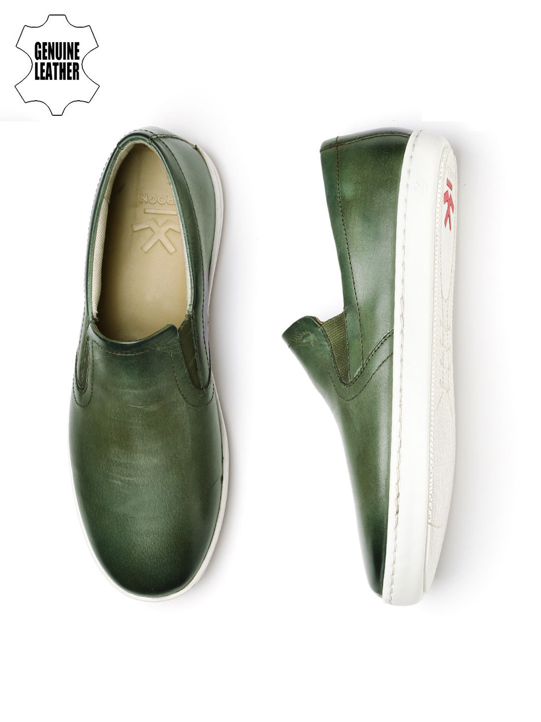 Buy WROGN Men Green Leather Loafers Casual Shoes for Men 1279658 Myntra