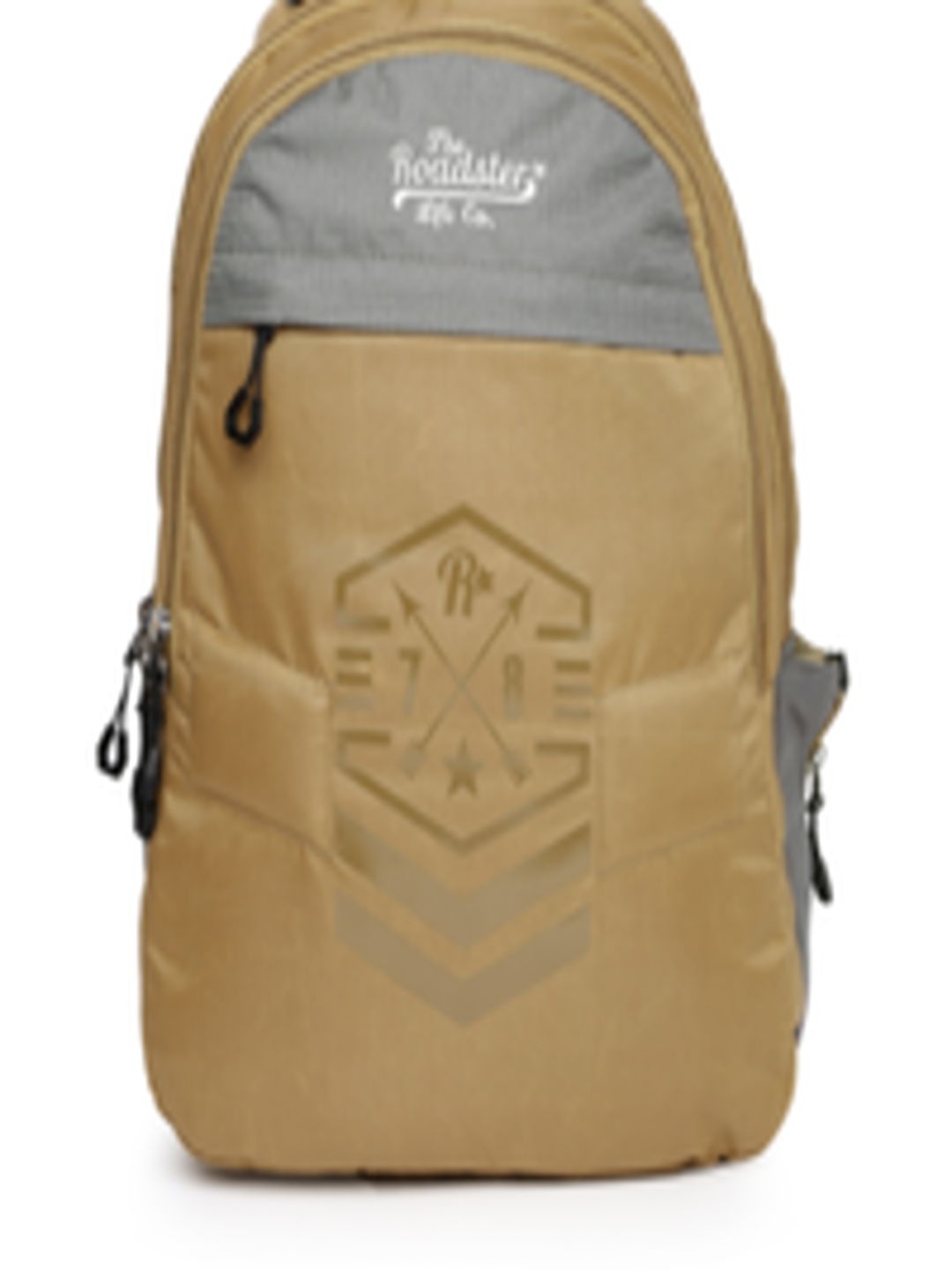 Buy Roadster Unisex Khaki & Grey Backpack - Backpacks for Unisex ...