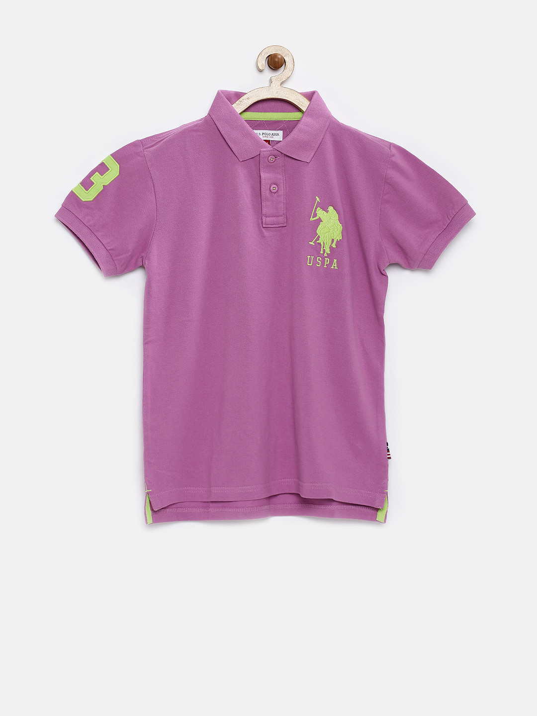 Buy U.S. Polo Assn. Kids Boys Purple Polo Pure Cotton T Shirt Tshirts