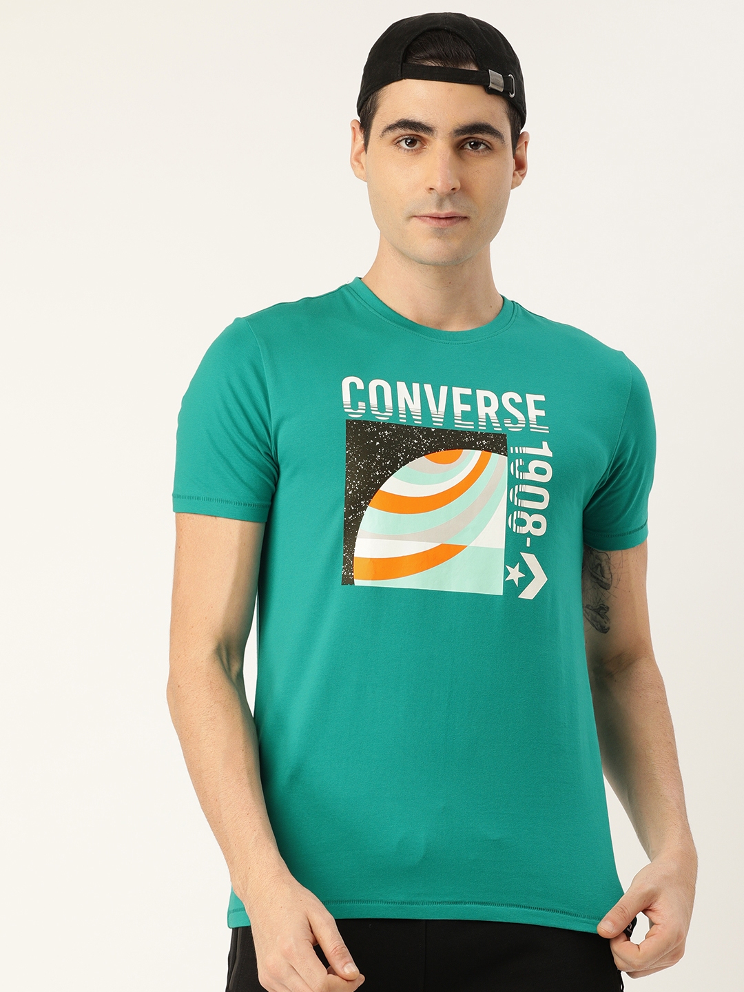 Buy Converse Men Green Printed Round Neck T Shirt - Tshirts for Men ...