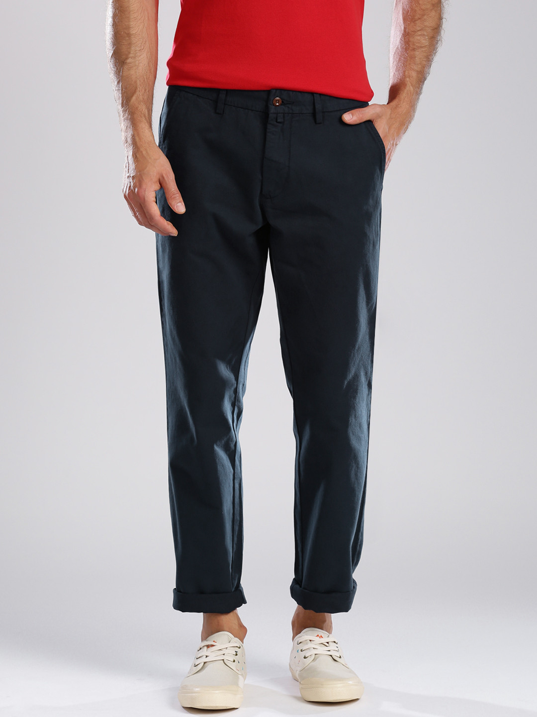 Gant Men Navy Blue Regular Fit Classic Chinoss Trouser
