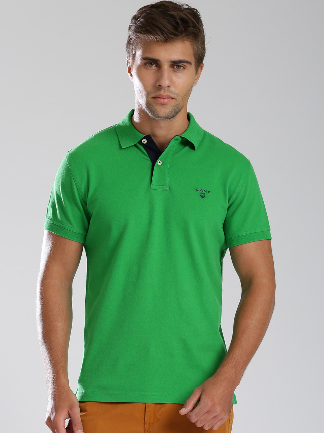 Gant Green Striped Regular Fit Polo Tshirt main image 1