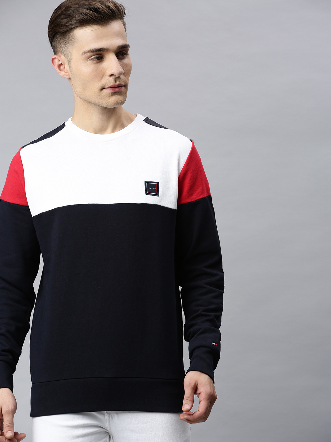 Tommy hilfiger blue white red sweatshirt Clearance