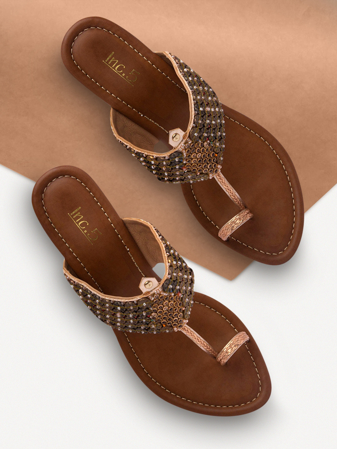 Buy Inc 5 Women Copper Toned Embellished Heels Heels for Women