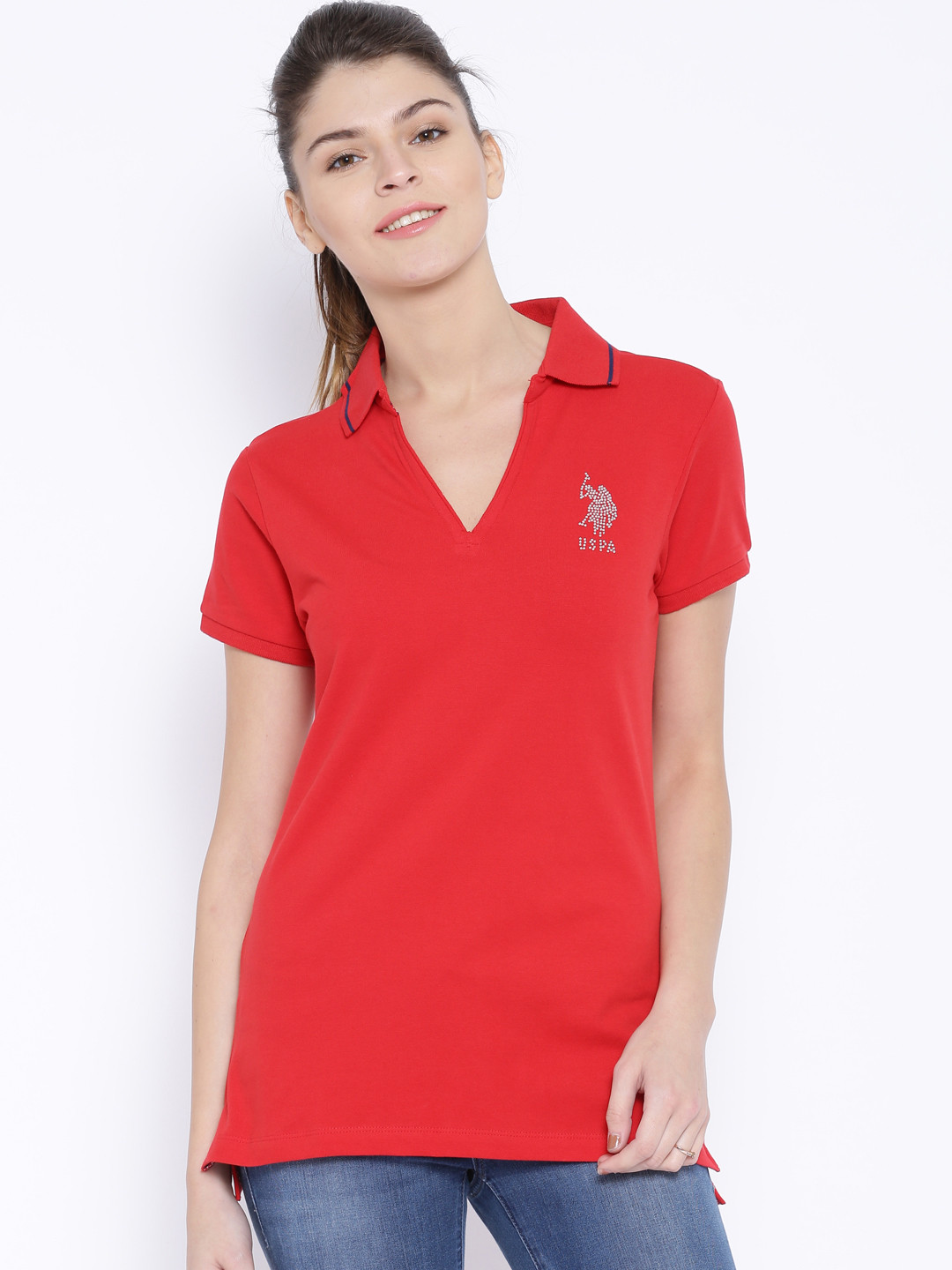 Red Emblem Polo T-Shirt Women main image 1