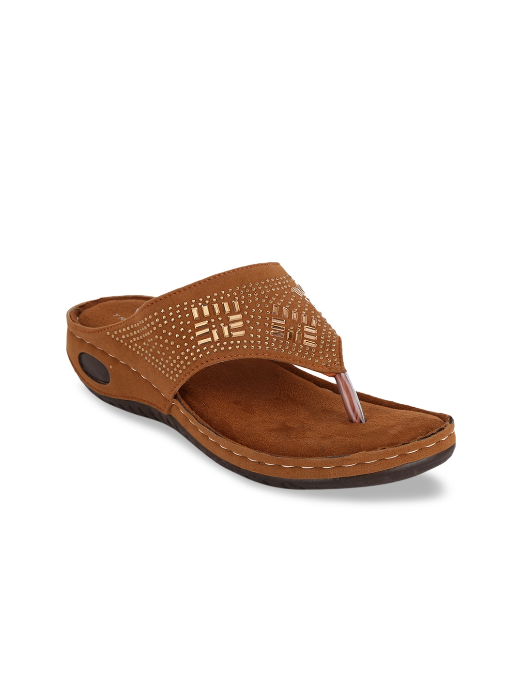 tan open toe flats