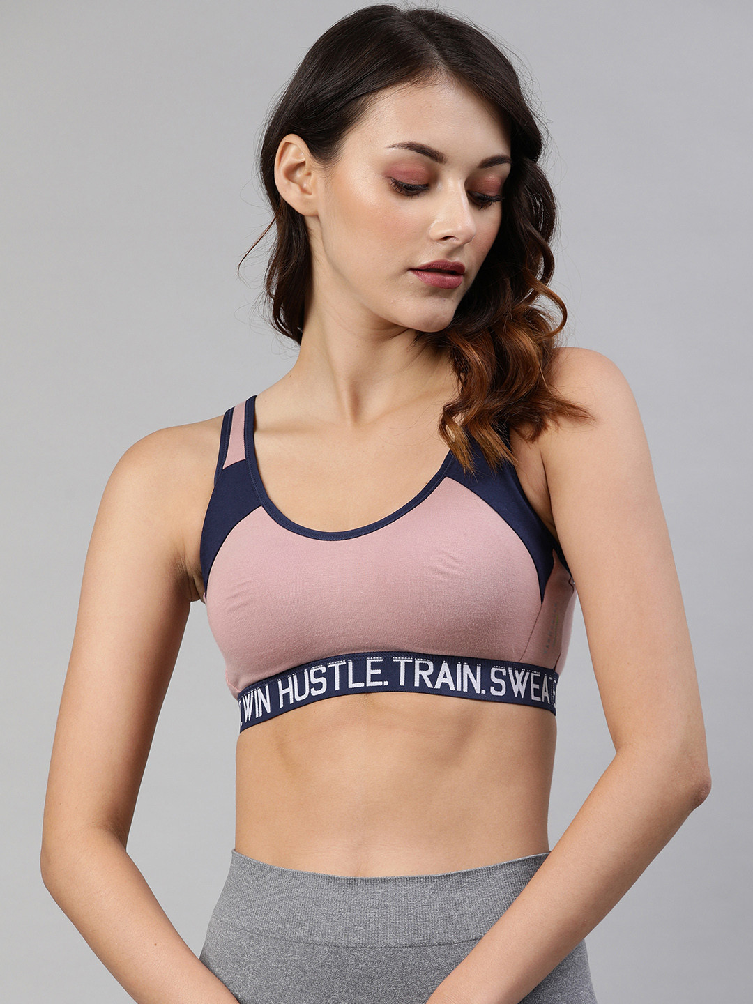 Buy Van Heusen Printed Antibacterial Wireless Sports Bra Bra for