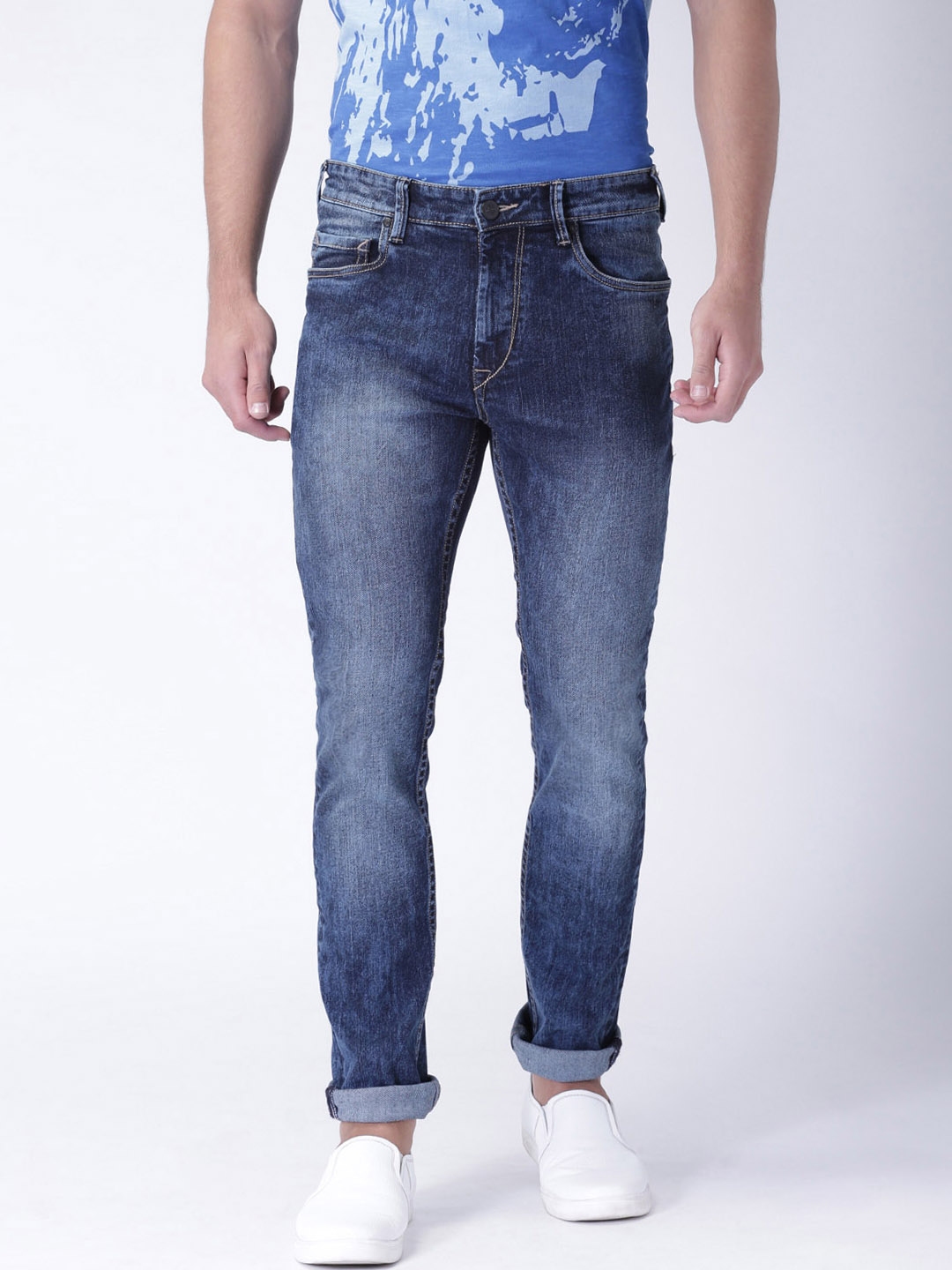 blue washed jeans mens