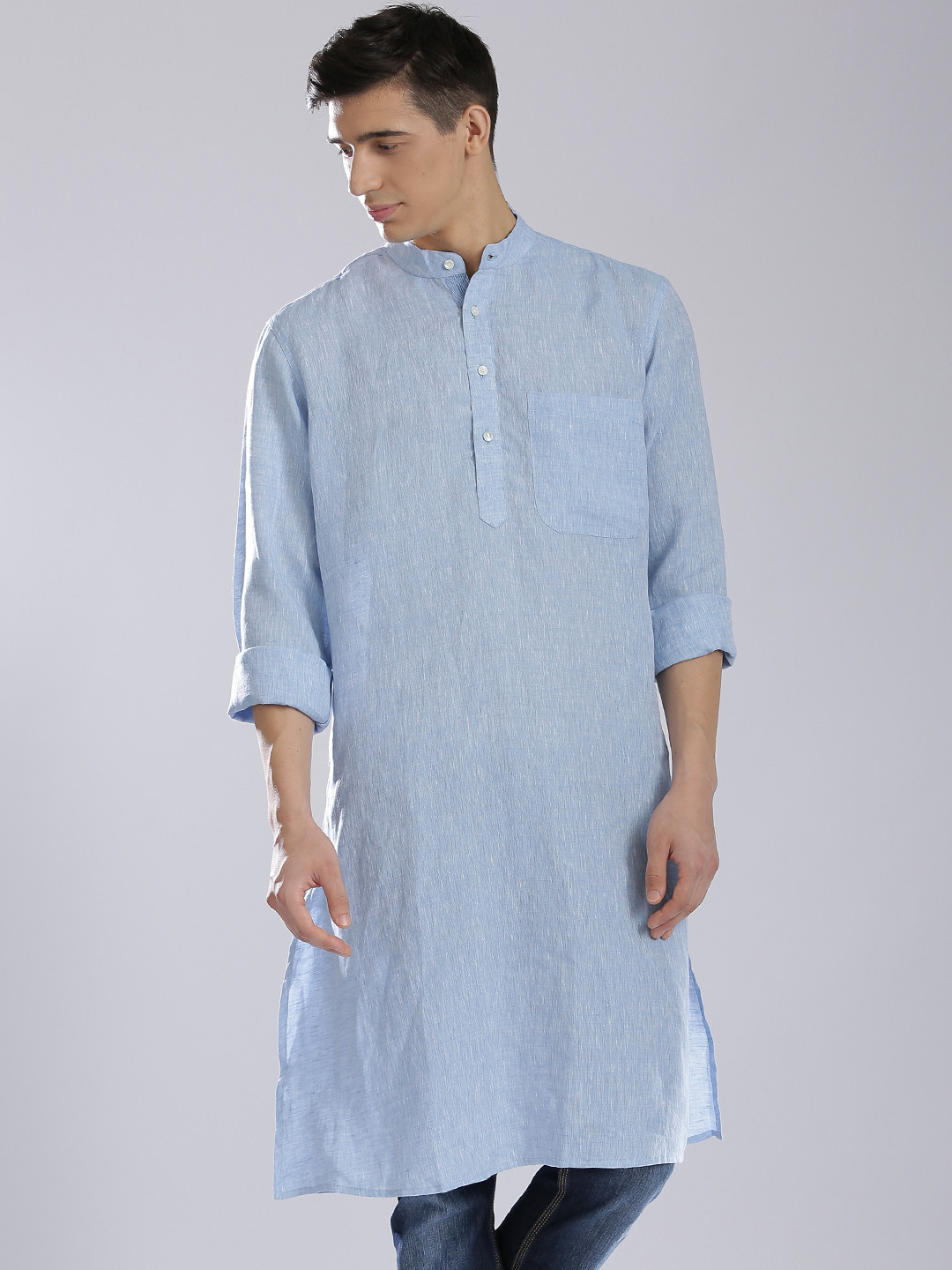 Buy Fabindia Blue Linen Kurta Kurtas for Men 1282666 Myntra