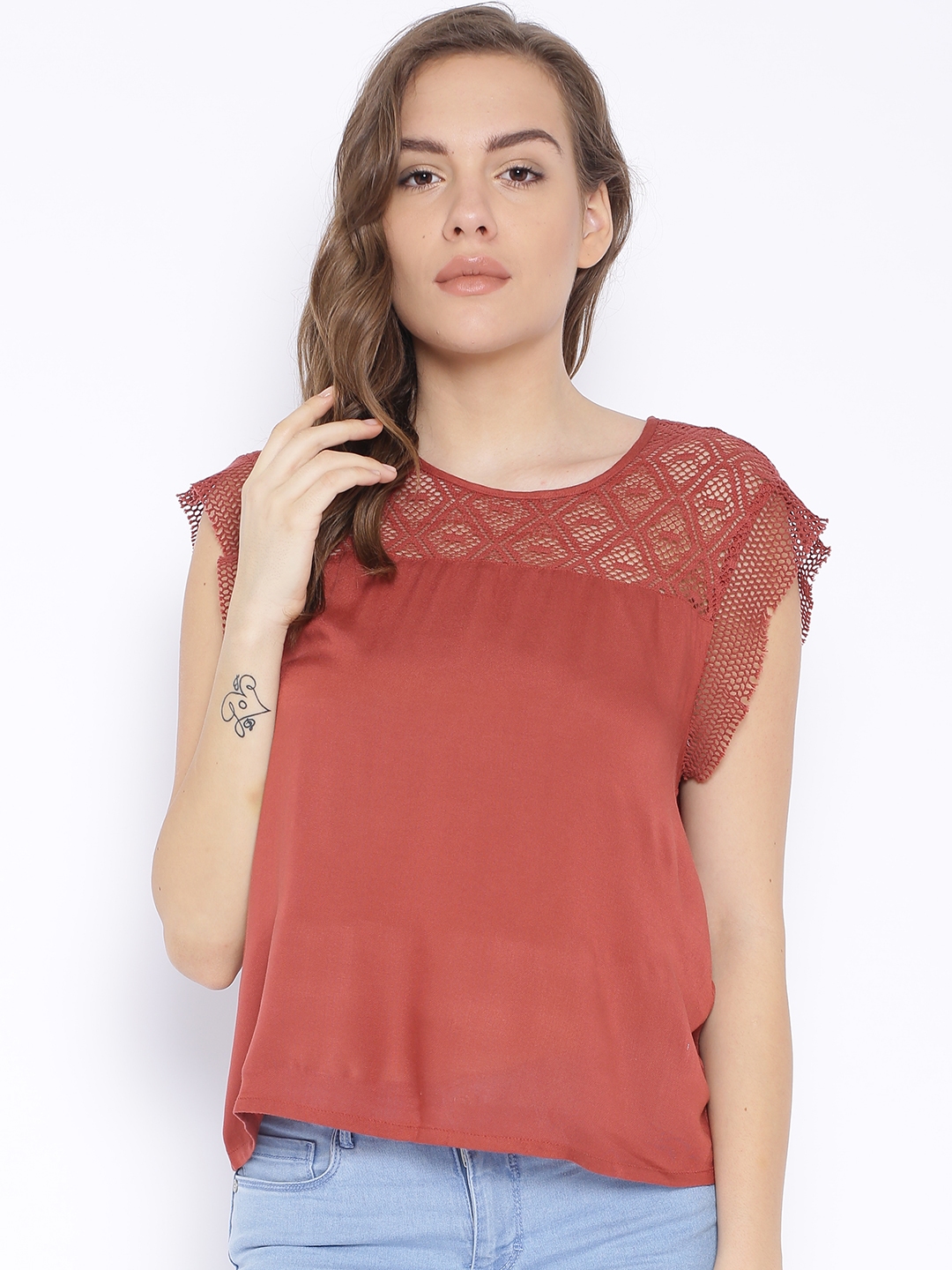Buy ONLY Brick Red Top - Tops for Women 1282882 | Myntra