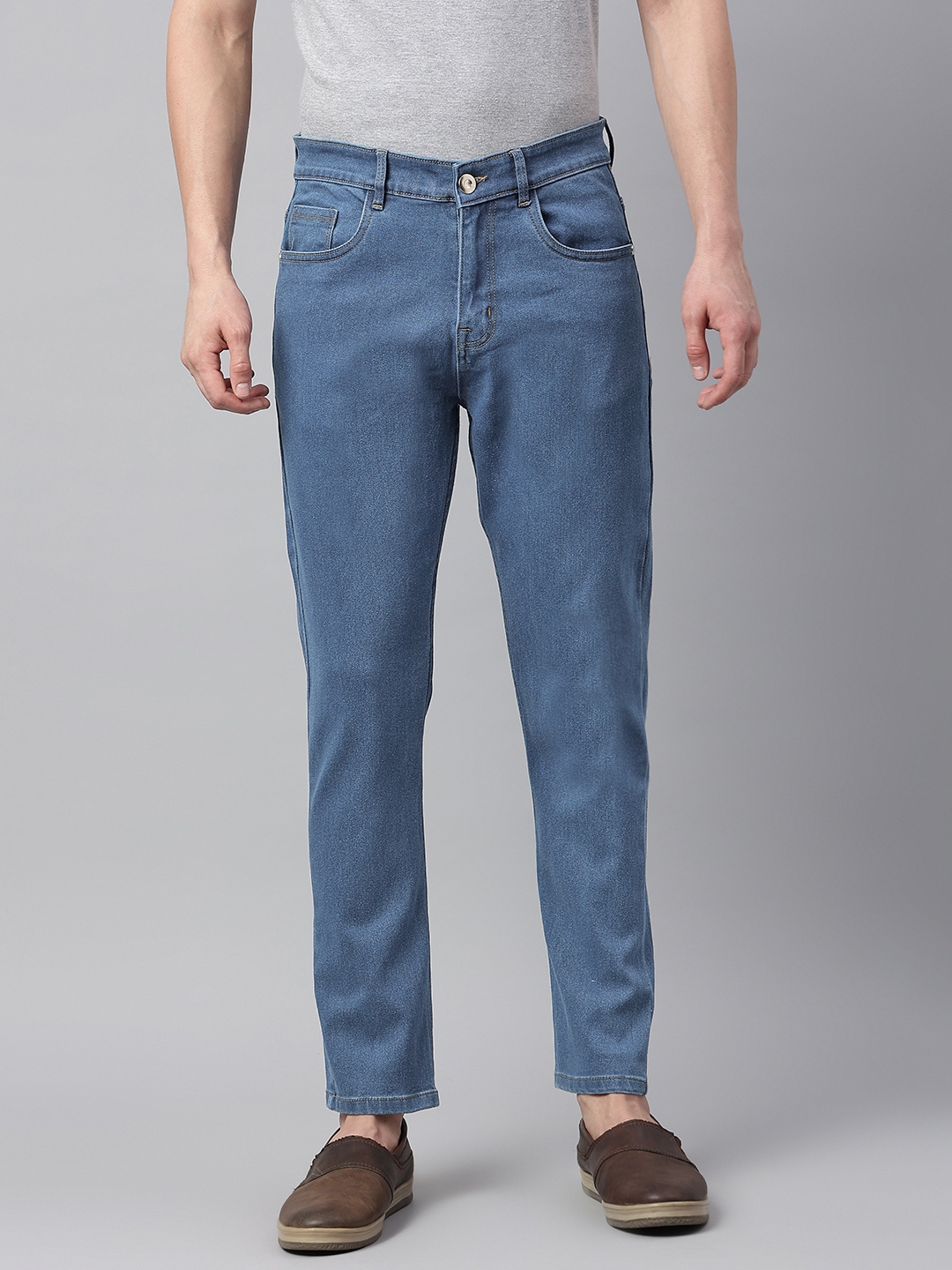 Buy Hubberholme Men Blue Slim Fit Mid Rise Clean Look Stretchable Jeans ...