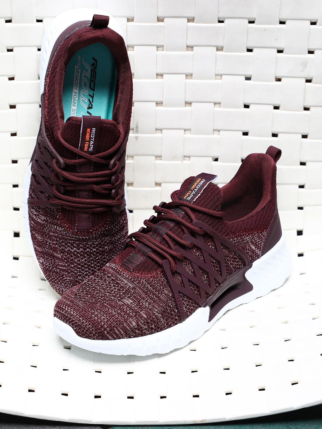 Buy Red Tape Women Burgundy Textile Walking Shoes Sports Shoes for