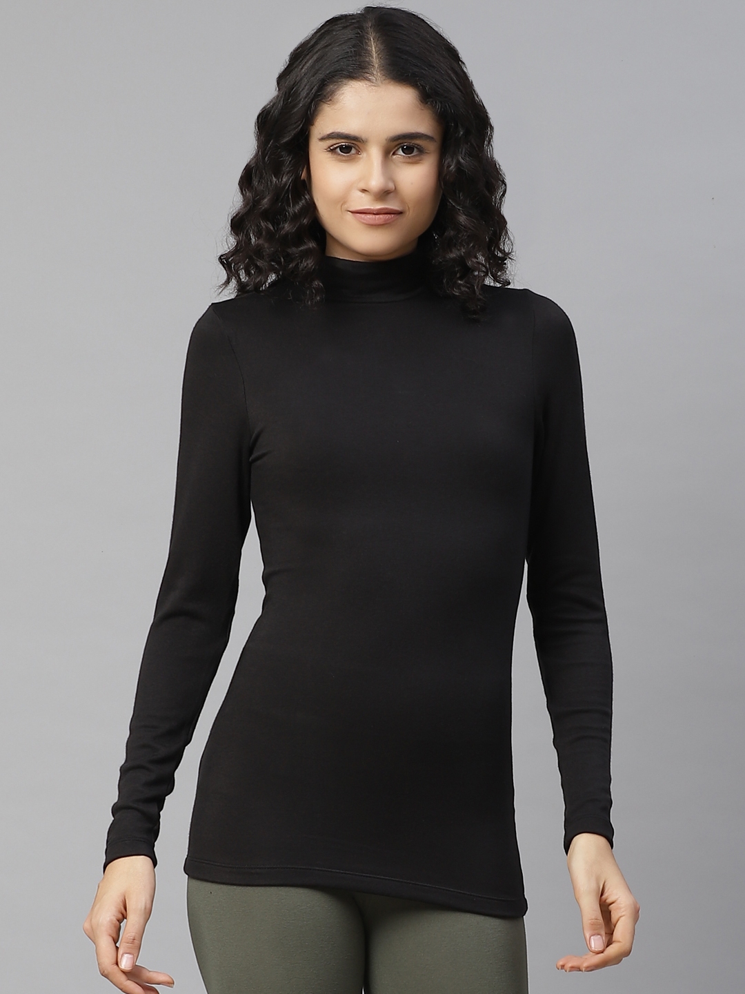 women's high neck thermal top