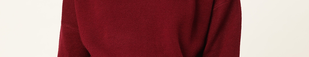 Buy 20Dresses Women Maroon Solid Pullover Sweater - Sweaters for Women ...