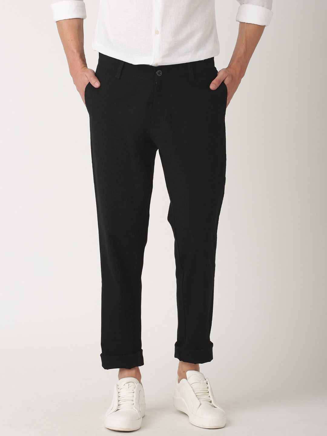 black casual trousers mens
