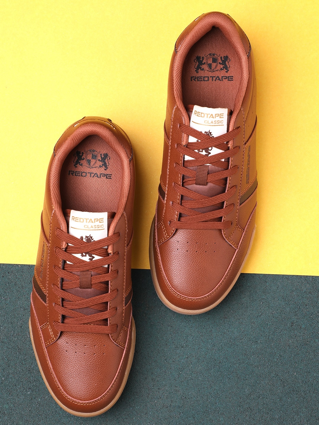 red tape men tan sneakers