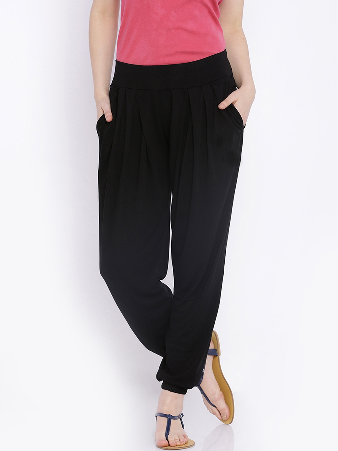 Buy Ajile By Pantaloons Black Harem Pants - Trousers for Women 1286441 ...