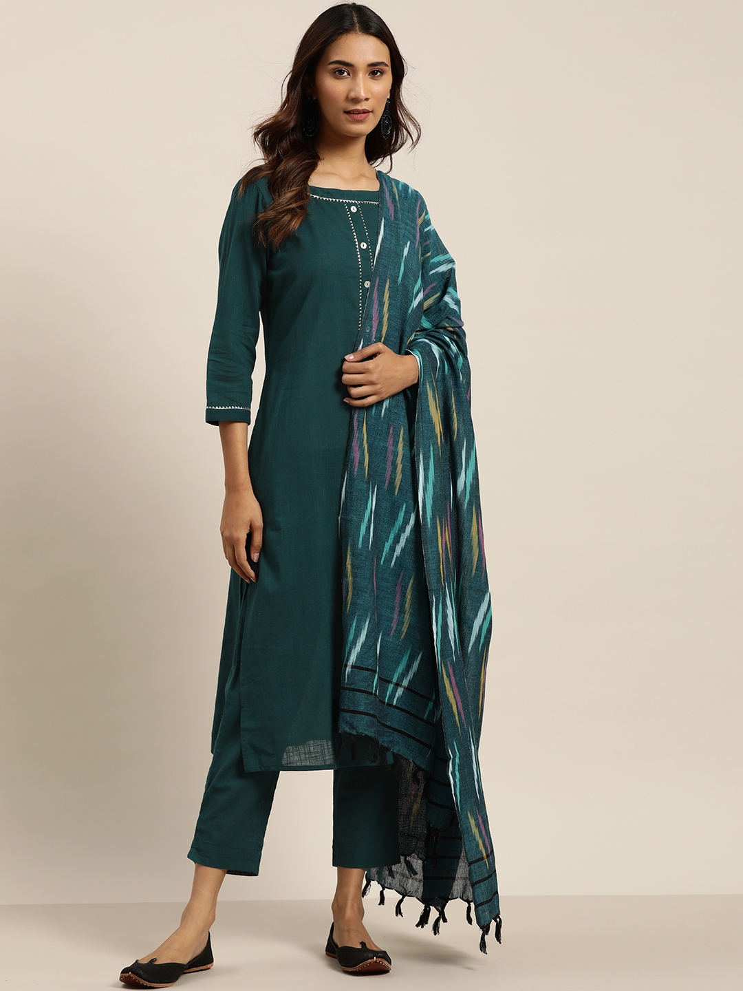 party wear kurta set on myntra
