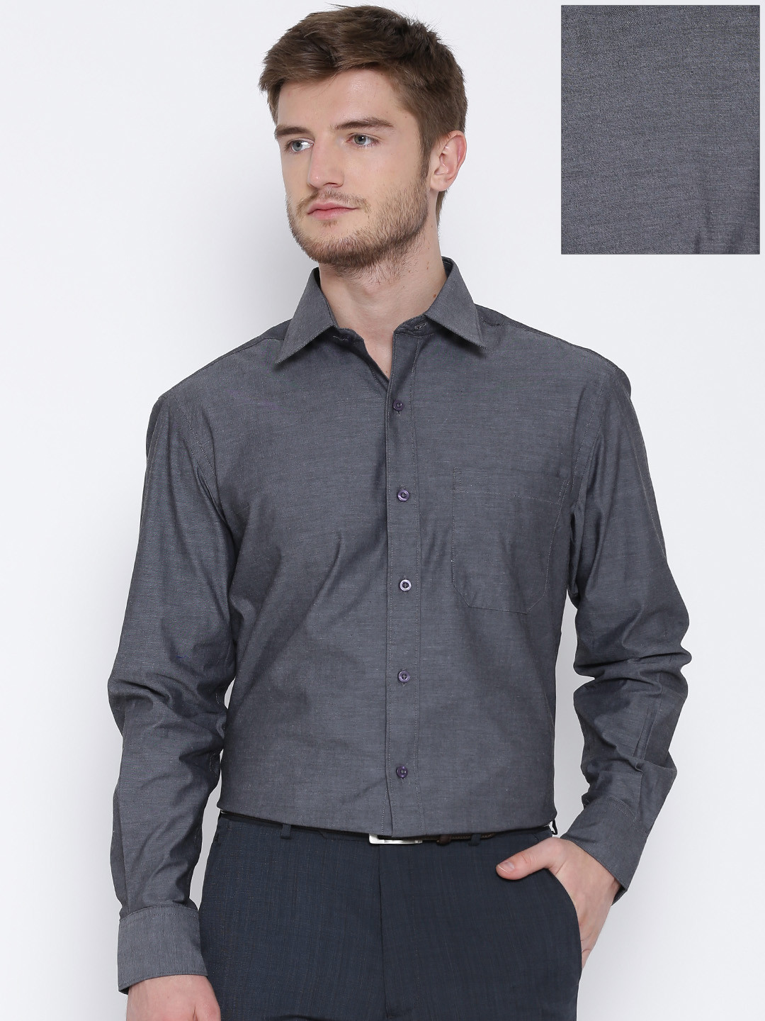 Buy John Players Charcoal Grey Formal Shirt Shirts for Men 1286961 Myntra