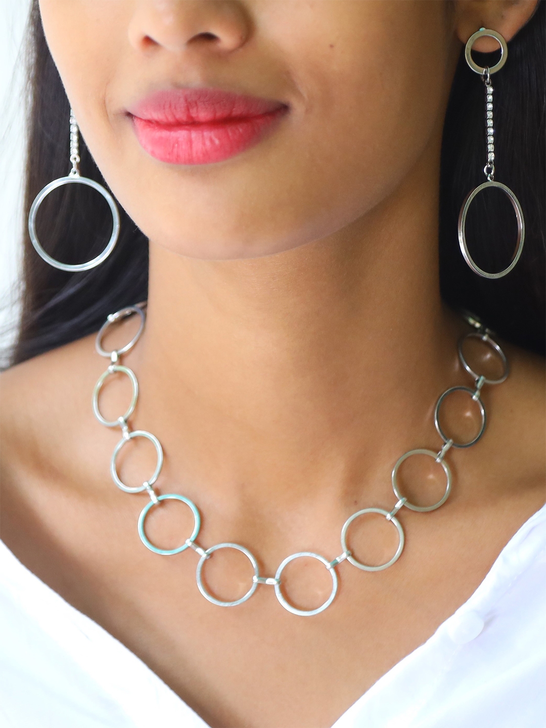 Buy Ayesha Silver Toned Contemporary Jewelry Set Jewellery Set for Women 12878806 Myntra