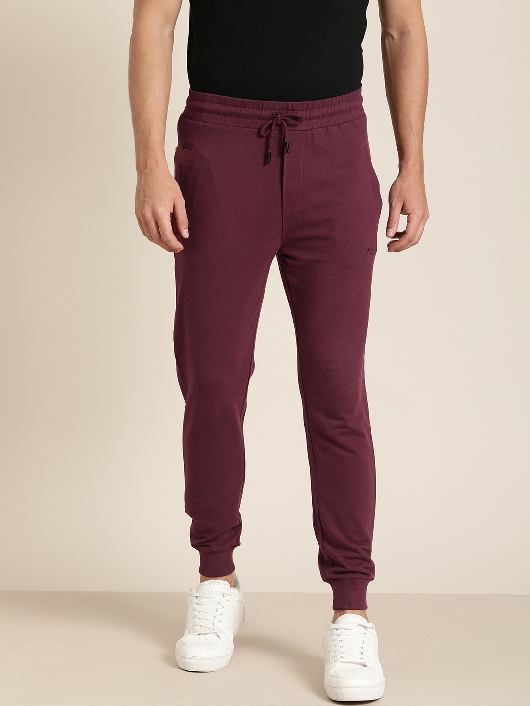 burgundy track pants mens