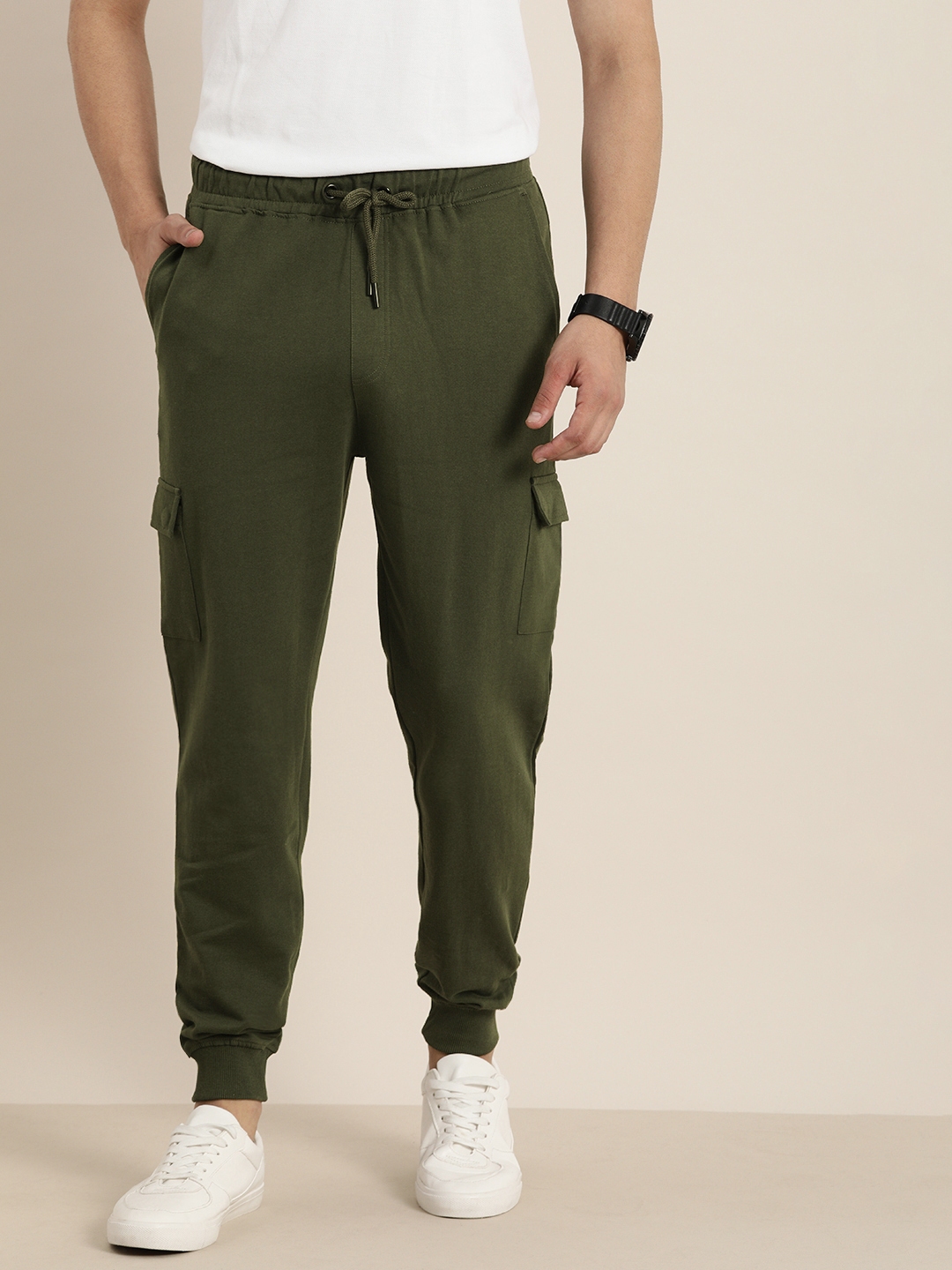 mens olive green jogger pants