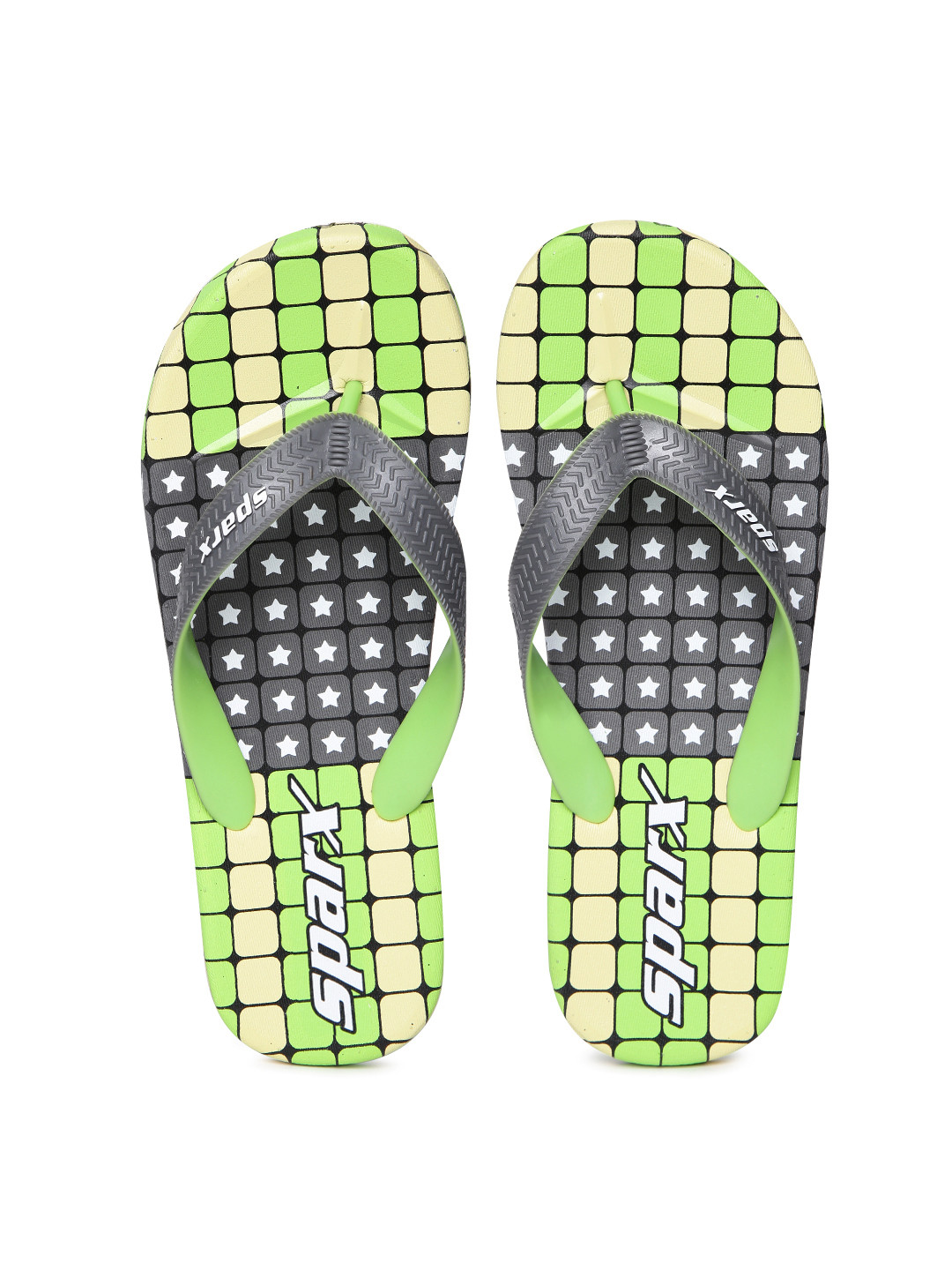 Buy Sparx Men Grey & Green Printed Flip Flops - Flip Flops for Men 1288974 | Myntra