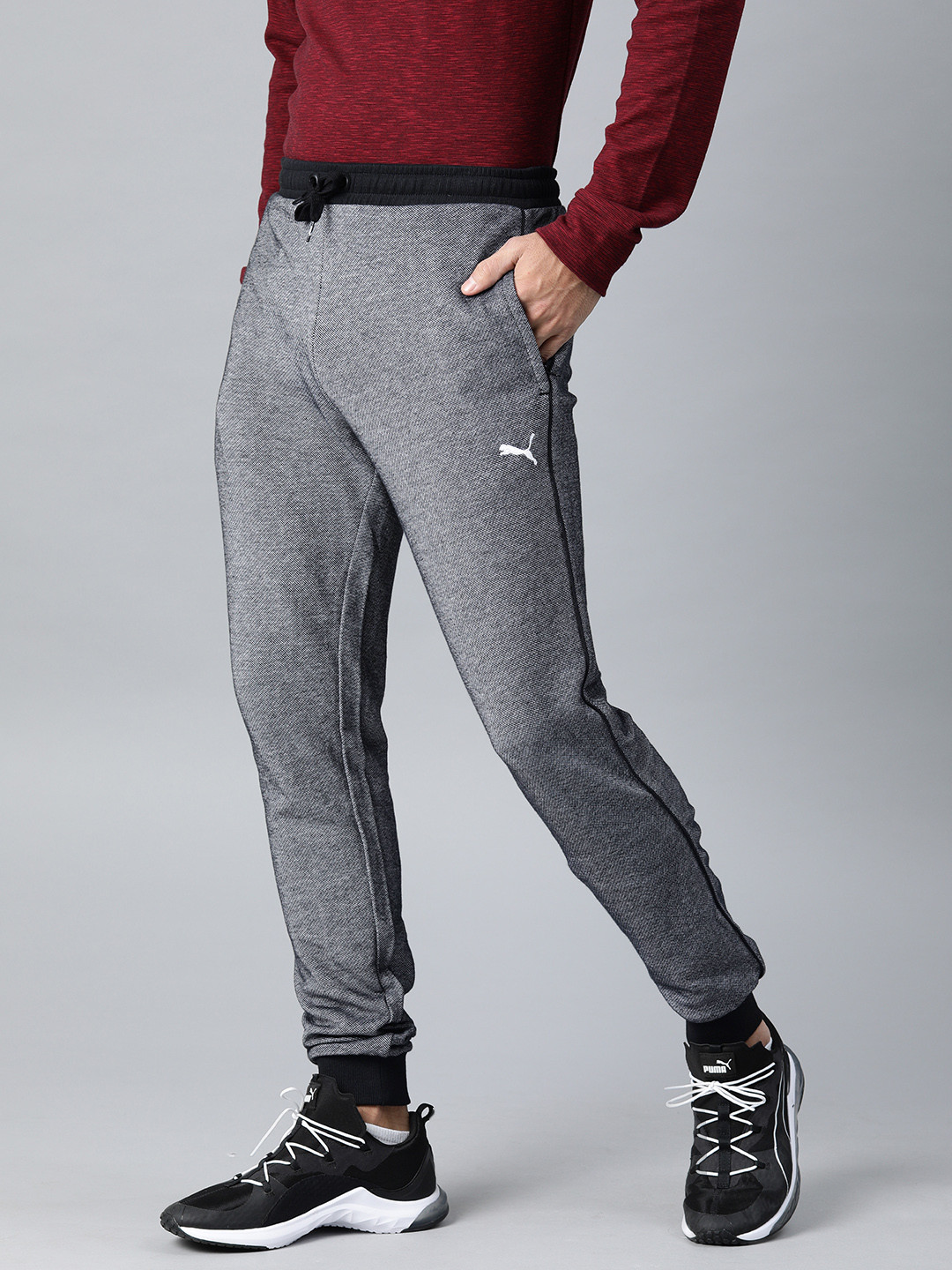 Buy Puma Men Charcoal Grey Straight Fit Joggers - Track Pants for Men 12900000 | Myntra