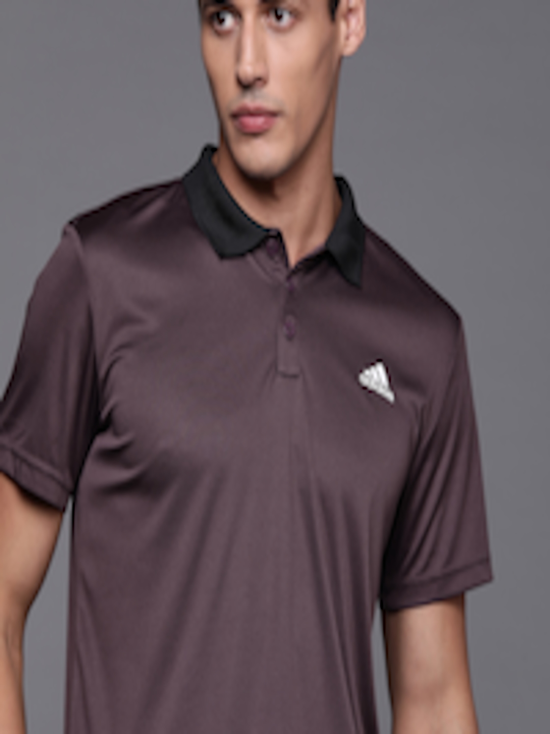Buy ADIDAS Men Purple Solid SMU BBD Polo Collar Training Or Gym T Shirt ...